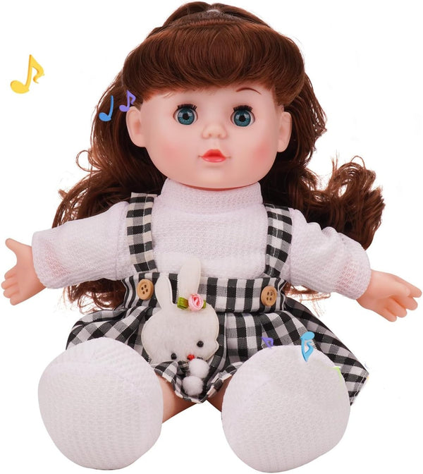 13” Interactive Baby Dolls, Realistic Baby Doll with Soft Body & Open/Close Eyes for Kids Age 3+