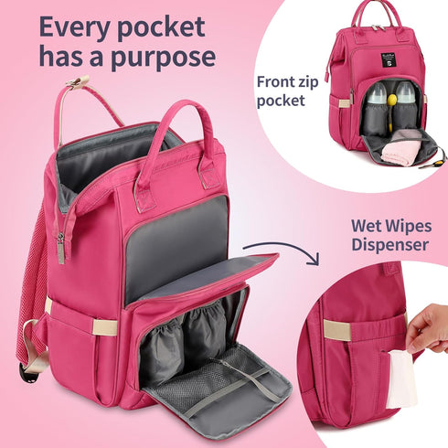 Backpack Pomelo Best Diaper Bag Stylish Waterproof Multifunctional Large Baby Bag with Changing Mat and Stroller Straps