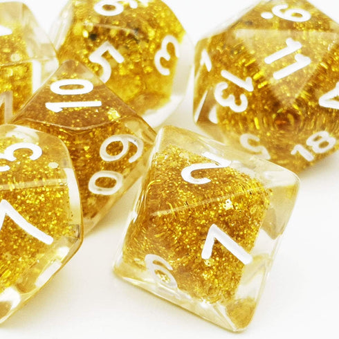 Haxtec Glitter DND Dice Set, 7PCS Polyhedral D D Dice for Roleplaying Games, Compatible with Dungeons and Dragons