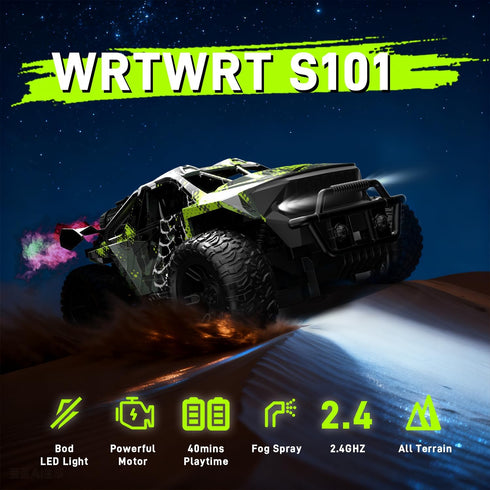 WRTWRT 1:18 4-7-8-12, 40 2.4GHz RC Monster Truck for Boys, Kids All-Terrain Off-Road Remote Control Car with LED Lights