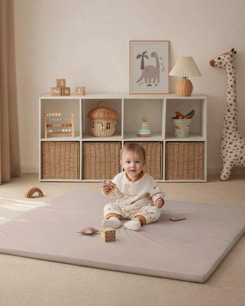 50x50 Blissful Diary Vegan Leather Baby Play Mat, Thicken Foam Cushioned & Waterproof Playpen Mat for Infants