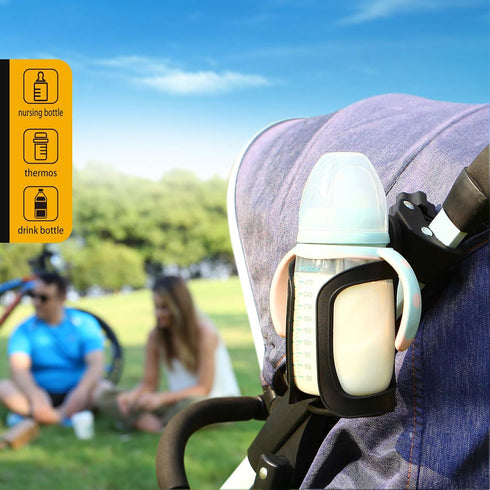 Universal Stroller Cup Holders, Pack of 2 Adjustable Pram Bottle Organizer for Bikes, Trolleys, Walkers, Wheelchairs