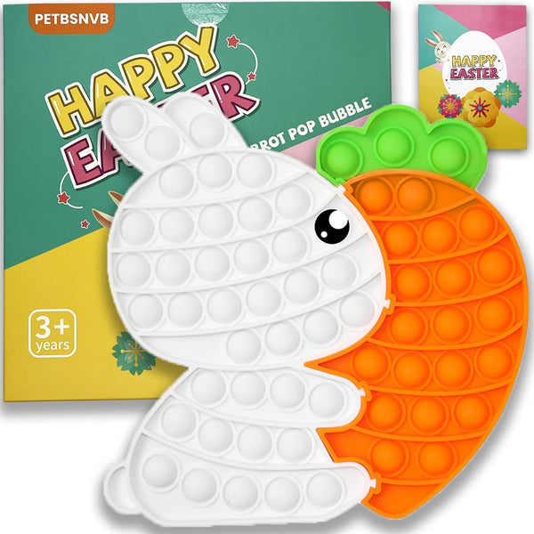 Easter Bunny Poppers, Bunny Carrot Pop Bubble Fidget Sensory Toy, Puzzle Popper,