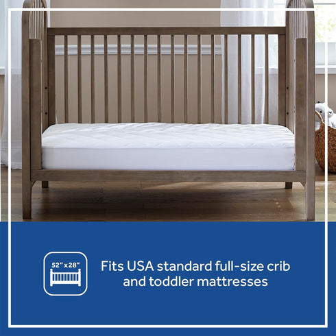 Sealy Baby Cool Comfort Waterproof Fitted Toddler Bed & Baby Crib Mattress Pad Cover, 52" x 28"