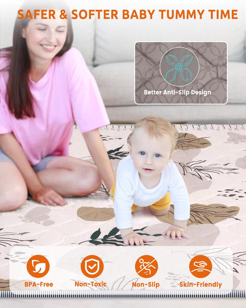 BICESTE 71x59 Playpen Mat Foam, Large Baby Play Mat for Babies Kids Toddlers Infants Floor Crawling, Washable