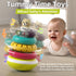 1-3, 6-12 1 Baby Ring Stacker Toy with Lights, Musical Stacking Toys for Toddlers Automatic Rotating Montessori Toys