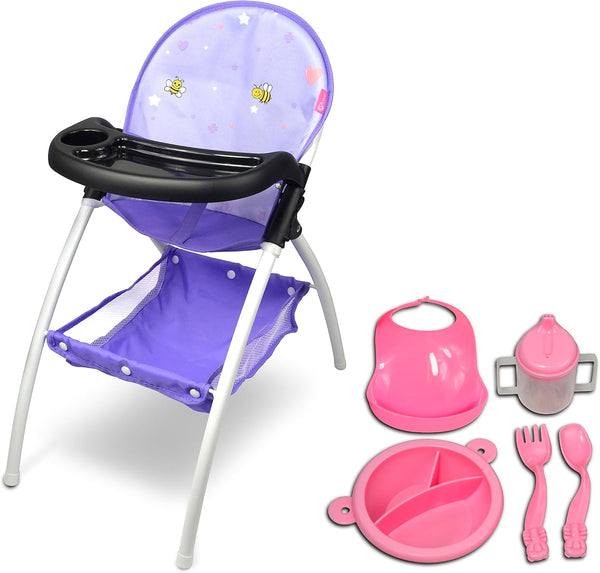 Anivia Baby Doll High Chair, Toy Highchair for Baby Doll with Feeding Tray (Purple)