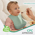 Set 3 Cuddle Campus of Silicone Bibs for Babies & Toddlers,Soft Adjustable Bibs with Pocket Food Catcher for Baby