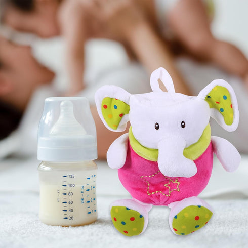 TOYANDONA Insulated Bottle Cover with Plush Stuffed Elephant Sleeve Portable Feeding Bottle Warmer Bag Soft Protective