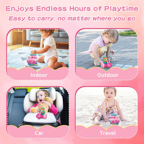 vusum 1 6-12-18 Months,1 1-3,1 2 3 4 Toddler Toys for Year Old Girl,Press to Go Car Baby Toys Year Old Girl Gifts Push