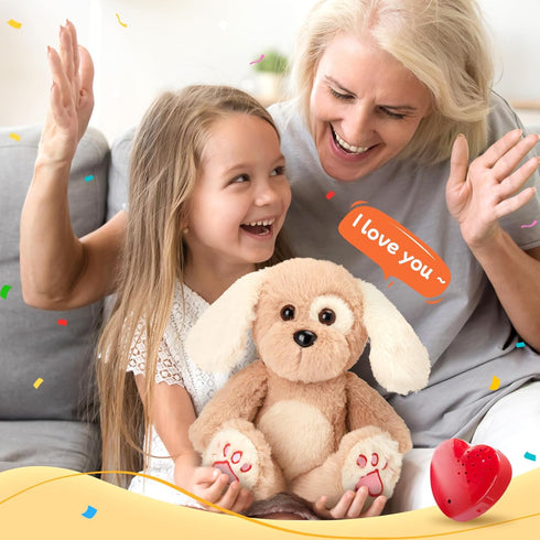 30 Heartbeat Puppy Recordable Dog Stuffed Animals sec Heart Voice Recorder Plush Toy Stuffed Animal Soft Fuzzy Doll