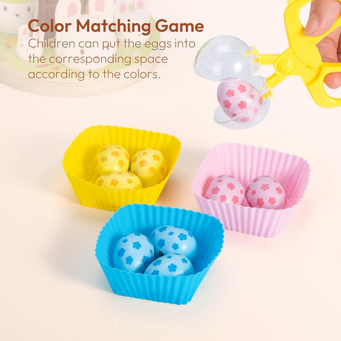 3 4 5 6 Woodtoe Easter Toys for Toddlers, Magnetic Easter Eggs, Picking Easter Bunny Toy, Montessori Toys for Year Old