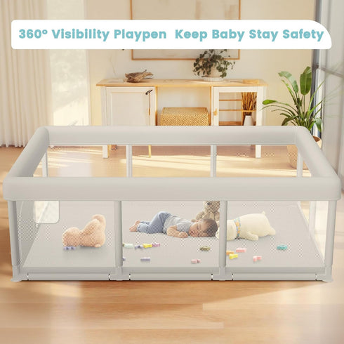 besuhot 74 50 inch, Baby Playpen Baby Playard Large playpen x Playpen for Babies and Toddlers with Gate, Safety