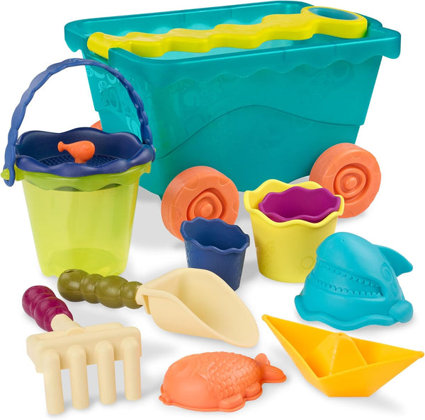 B. toys Travel Beach Wavy Wagon Water Play & Sand Toy with