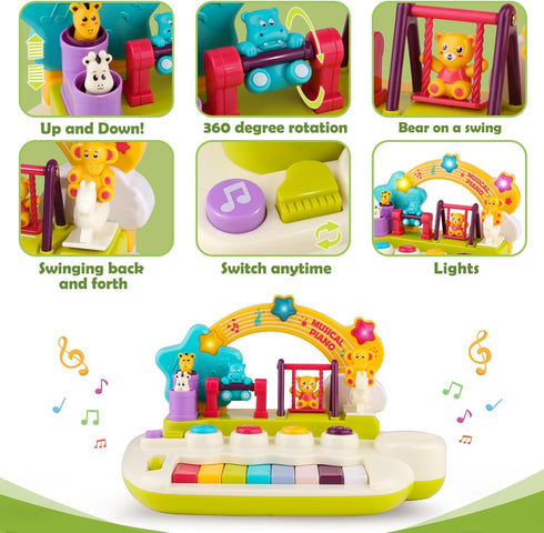 1+ 3+ Baby Piano Toys for Years Old Birthday Gifts Animal Light Up Musical Toy Music Toy Instruments Piano Keyboard Toy