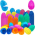 Chochkees 3" Inch (50-Pack) Fillable Easter Eggs with Hinge Bulk Colorful Bright Plastic Easter Eggs, Perfect