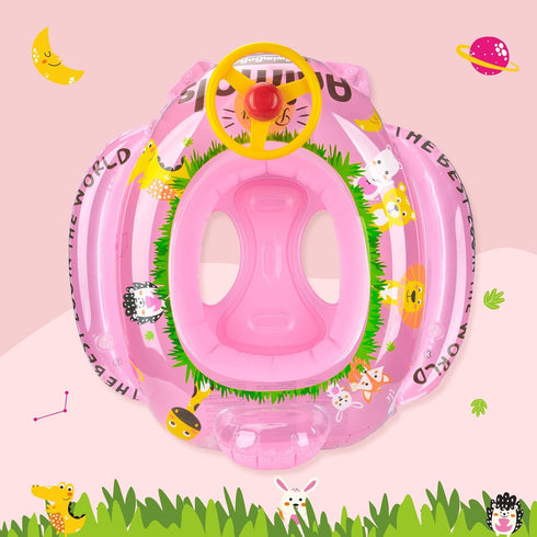 Swimbobo Inflatable Toddler Pool Float with Steering Wheel - Fun Ride-On Toy