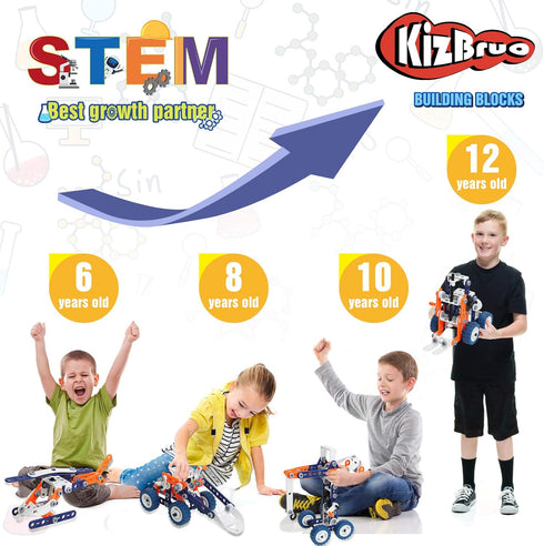 Building Toys for Boys Age 6-12, 152PCS Erector Set, 12 in 1 STEM Engineering Toys for Ages 7-12