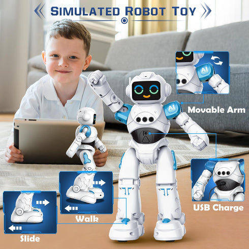 Programmable 3 4 5 6 7 8 VATOS Robot Toys for Kids - Smart Talking Voice Remote Control Robot, Gesture Sensing Emo
