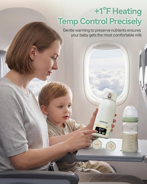 17 OZ Portable Bottle Warmer for Travel, Fast Baby Bottle Warmer Portable with Precise Temperature Control, Milk