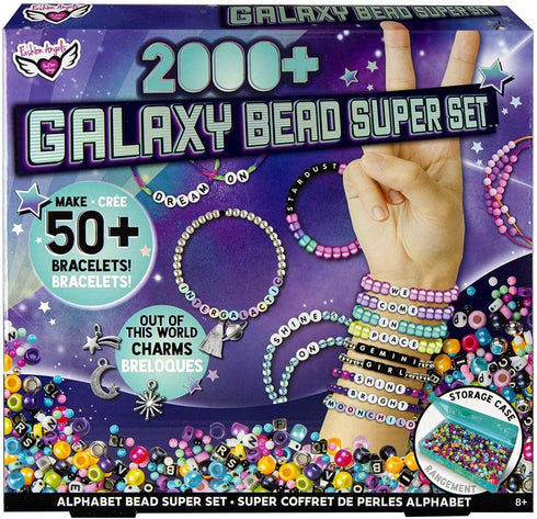 Fashion Angels Galaxy Bead Super Set (12679), 2,000+ Beads with Keeper Case, Makes 50+ Bracelets and Charms