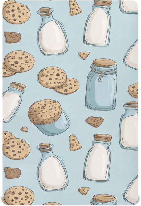 Mazeann Milk Bottle Cookies Cute Crib Sheets Soft Breathable Fitted Baby Crib Sheets
