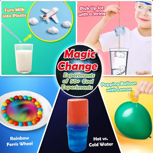 UNGLINGA 50+ Science Lab Experiments Kit for Kids, STEM Activities Educational Scientist Toys Gifts for Boys Girls