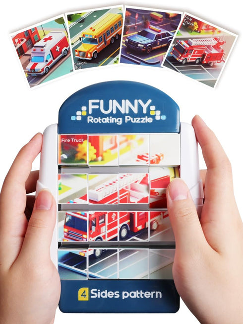 16-Piece Rotating Puzzles for Kids 4-6, Travel Toys for Toddlers, Brain Teaser and Fine Motor Skills Gifts