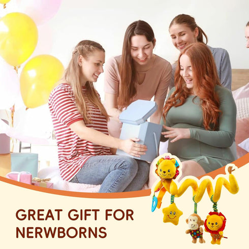 0-3-6-9-12 Tummy (07-Little Jollybaby Crib Stroller Car Seat Toys for Baby Months, Time Hanging Sensory Toys