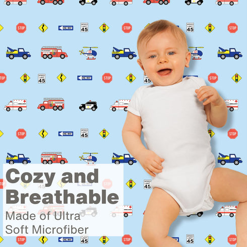 2 Pack 100% 28in 52in, Everyday Kids Fitted Boys Crib Sheet, Soft Breathable Microfiber Baby Sheet, Fits Standard Size