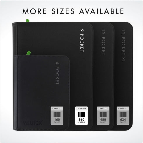 9 360 Album 20 Vault X Pocket Trading Card Zip Binder, Cards, Premium Exo-Tec Material, Side-Loading Pages, Folder
