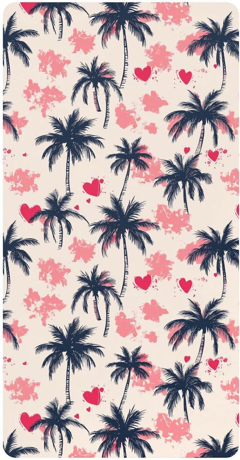 miaozhen Cotton Baby Crib Sheets Soft Palm Tree Anime Valentines Toddler Bed Sheets