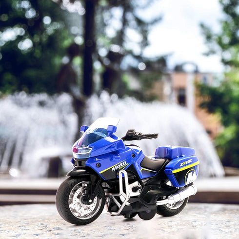 Toy Motorcycle Model - Pull Back Vehicles with Sounds and Lights for Kids 3-9, Collectible Scaled Cars