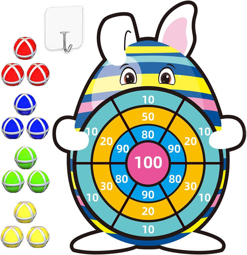 Easter Basket Stuffers, 30 Large Bunny Dartboard Game with 12 Sticky Balls,