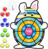 Easter Basket Stuffers, 30 Large Bunny Dartboard Game with 12 Sticky Balls,