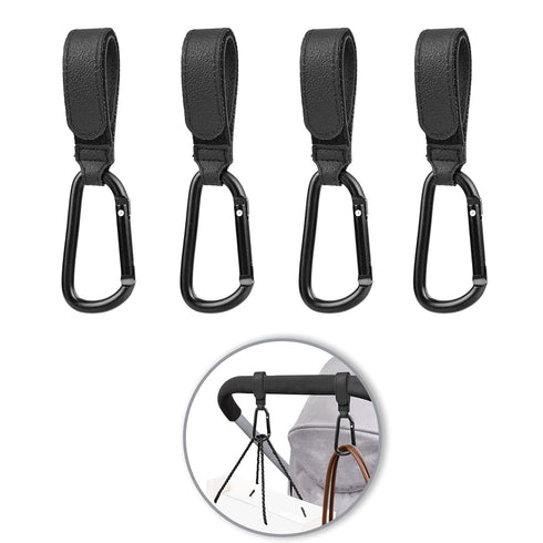 Go Pal HB1 Universal Stroller Hooks for Hanging Bags, Shopping Accessories for Stroller and Cart - Black