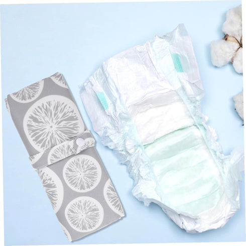 YARNOW Portable Changing Pad Gray Lemon Diaper Cushion Mat Travel Lightweight Diaper Mat for Cribs Playpens