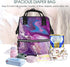 QSMJKLD Backpack Mommy Daypack Marble Purple Colorful Diaper Bag with Changing Pad, Pacifier Holder - Multifunction
