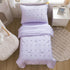 4 Set Set Caressma Lavender Pieces Toddler Bedding - Lovely Pom Pom Tufted Comforter for Girls - Includes Purple