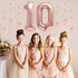 10th Birthday Decoration Girl, Rose Gold Double Digits 10 Birthday Decorations with Balloons and Cake Topper