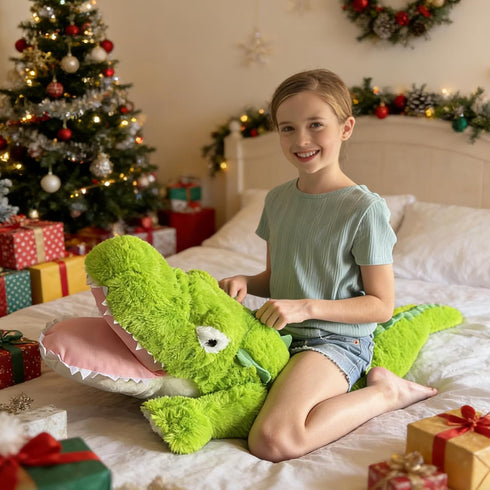 51 inch 4ft Tezituor Giant Alligator Stuffed Animals, Hugging Large Alligator Plush Body Pillow for Girls Boys, Soft