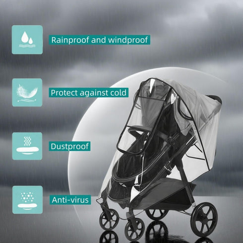 Luvorise Stroller Rain Cover, Baby Stroller Rain Cover Universal Plastic Stroller Cover, Rain Cover for Stroller