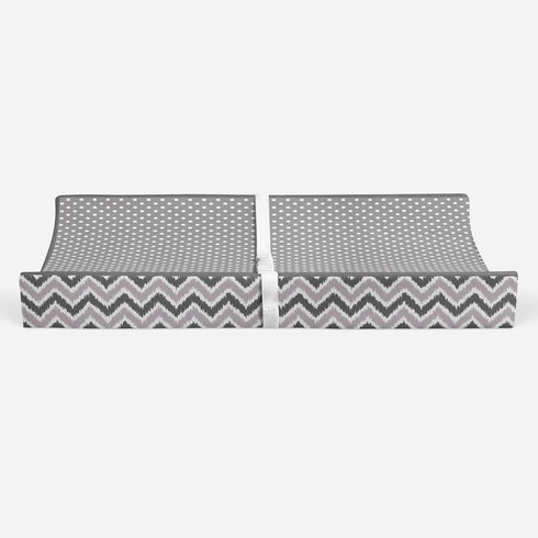Grey Pin Dots/Zigzag Changing Pad Cover - Mix and Match Design
