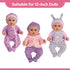 BABESIDE 7 Pcs Baby Doll Clothes for 10-12 Inch Dolls, Doll Accessories Romper Suit, Coat and Hat for Newborn Baby Dolls