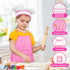 Kids Apron Kitchen Toys 20Pcs - Educational Cooking Baking Set with Cookbook & Chef Hat for 3-8 Year Old Girls