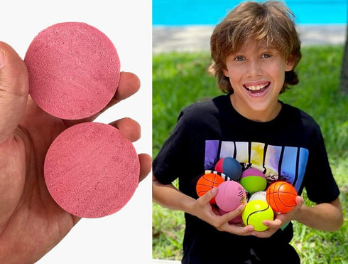JA-RU Super Bounce Pinky Ball, 1 Bouncy Ball for Outdoor Games & Indoor Playground, Stress Balls for Kids