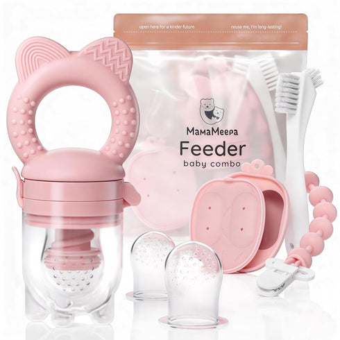 MAMAMEEPA Baby Fruit Feeder & Popsicle Molds Set Baby Food Feeder Nibbler, Breastmilk