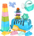 utoyz Set 18 Summer 1+ Splash & Sand Adventure Beach Toys for Toddlers with Pcs Stacking Cups, Watering Can, Bucket