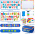 Kit310 Set Sundaymot Magnetic Alphabet Letters Pcs with Magnetic Board and Organizer Bag, Upper and Lower Case Wooden