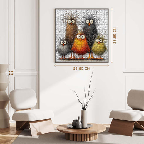 PICKFORU 1000 Funny Chicken Puzzle for Adults Pieces, Abstract Chicken Jigsaw Puzzle, Cute Animal Rooster Puzzle